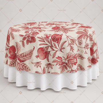 Vintage Red Tropical Floral Table Overlay Pack of 6
