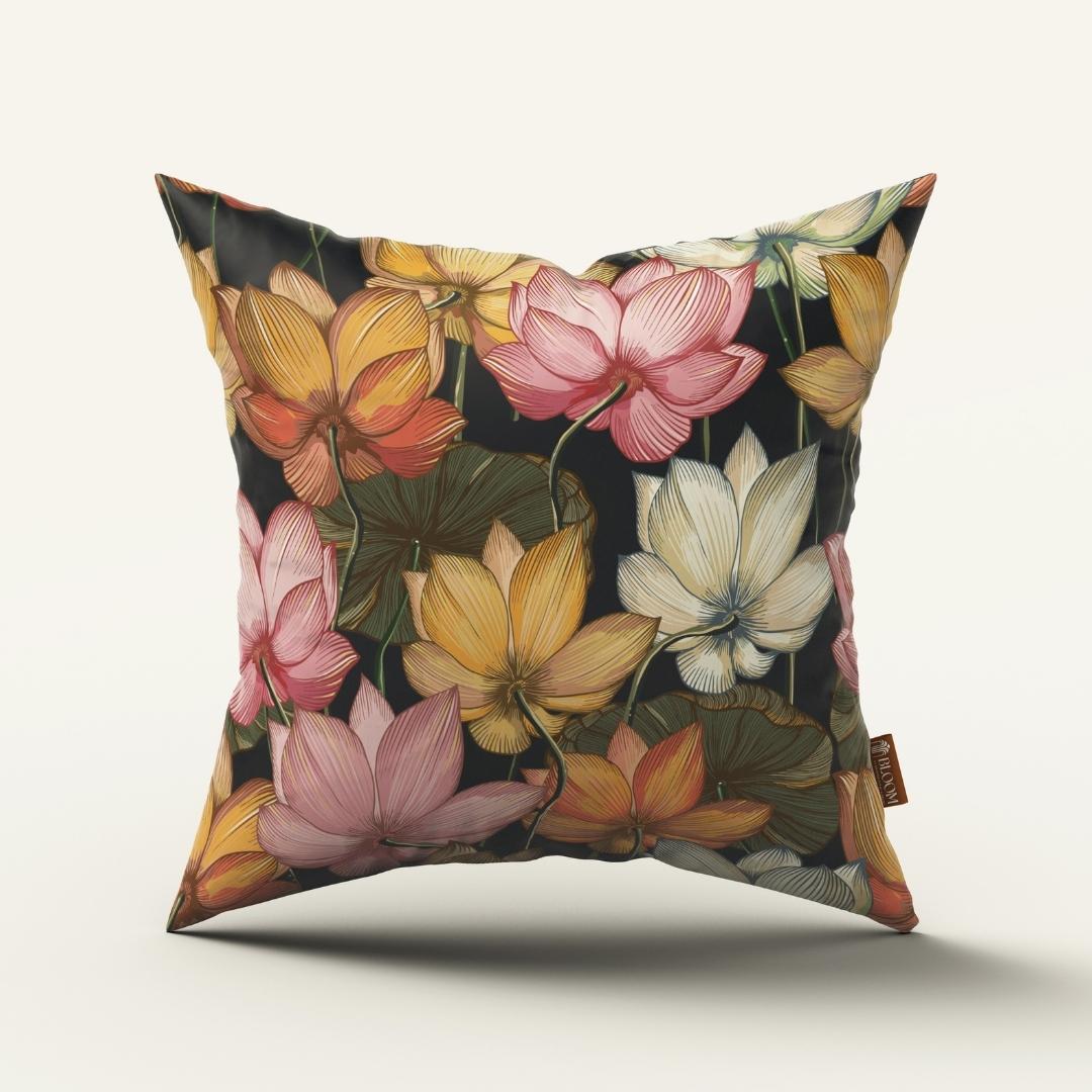 Midnight Lotus Glow: Cushion Cover - Pack of 12
