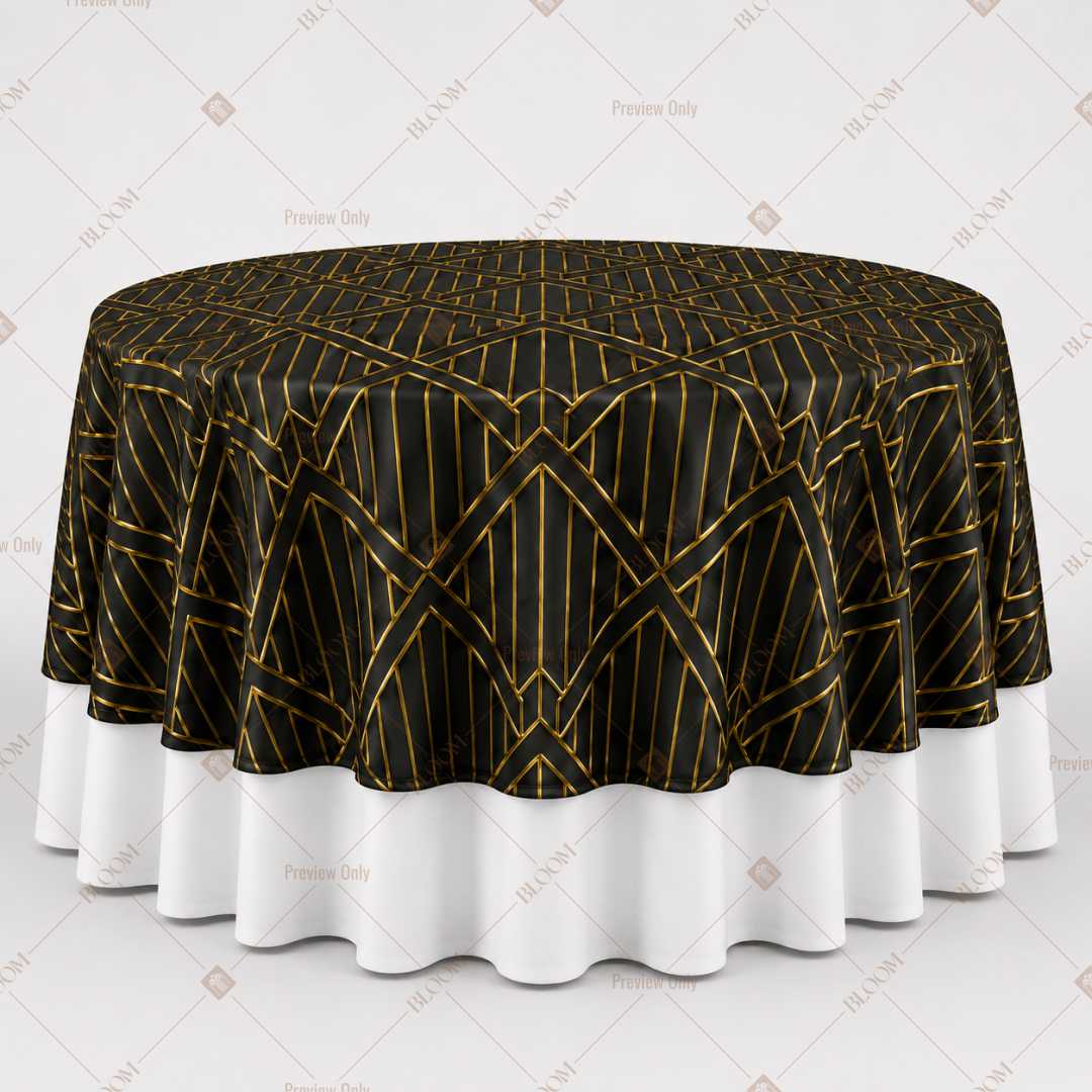 Black Gold Palm Luxe Table Overlay Pack of 6