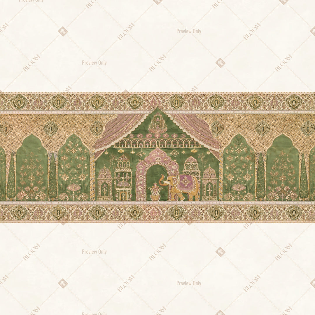 Heritage Palace Garden Border Wide Backdrop