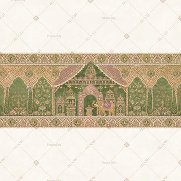 Heritage Palace Garden Border Wide Backdrop