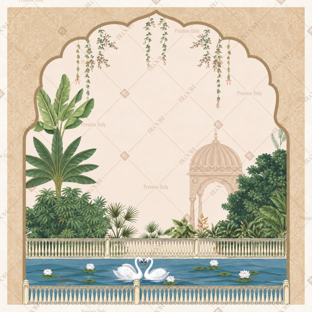 Minimal Mughal Arch Square Backdrop