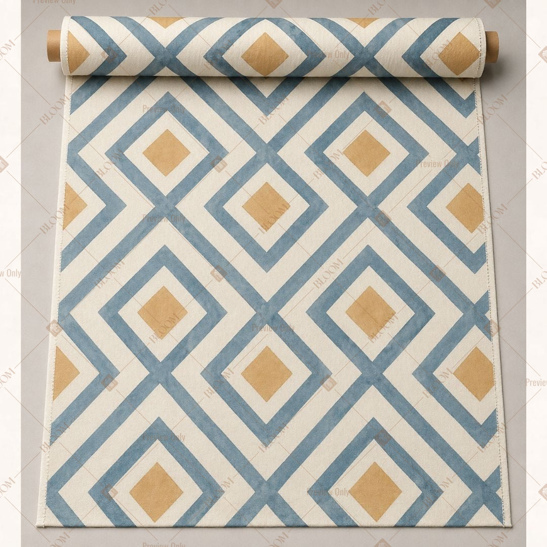 Blue Diamond Trellis Fabric Roll Pack of 25