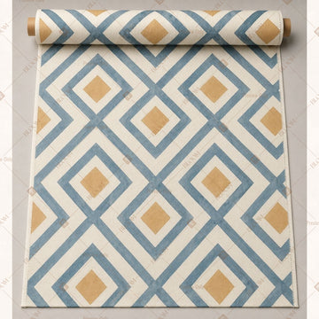 Blue Diamond Trellis Fabric Roll Pack of 25
