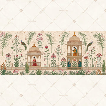 Royal Palace Border Pattern Wide Backdrop