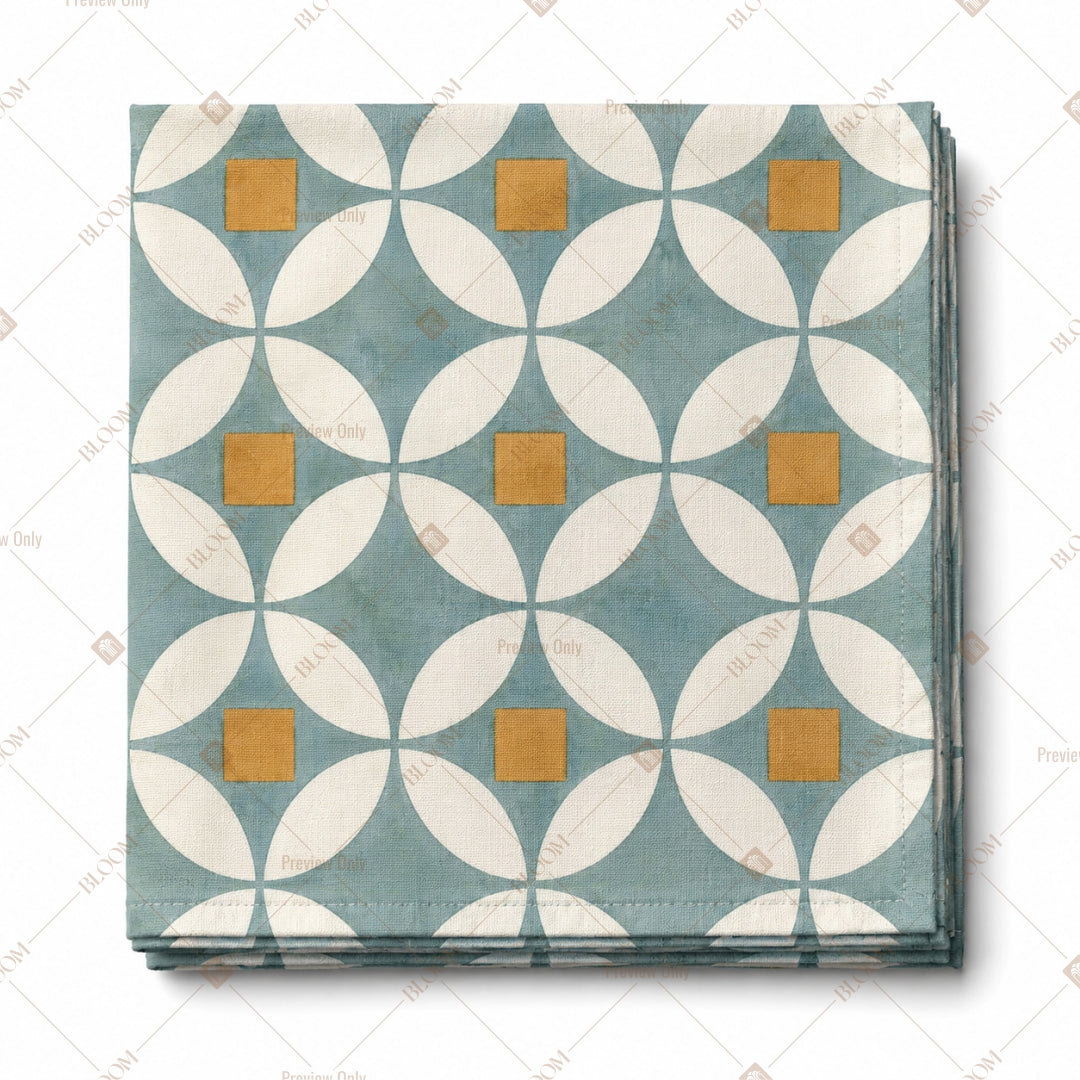 Blue Gold Geometric Pattern Design