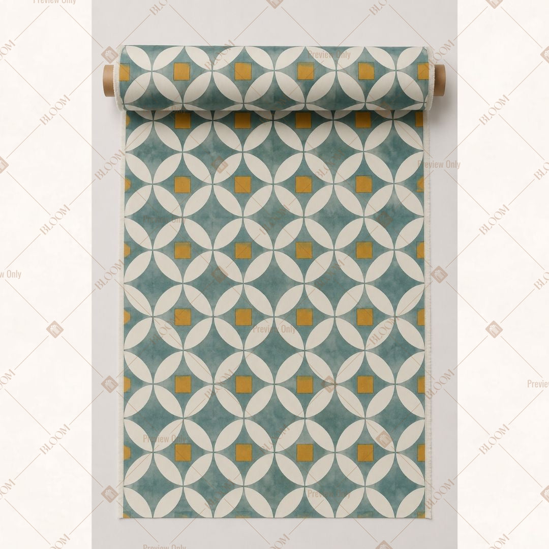 Blue Geometric Diamond Fabric Roll Pack of 25