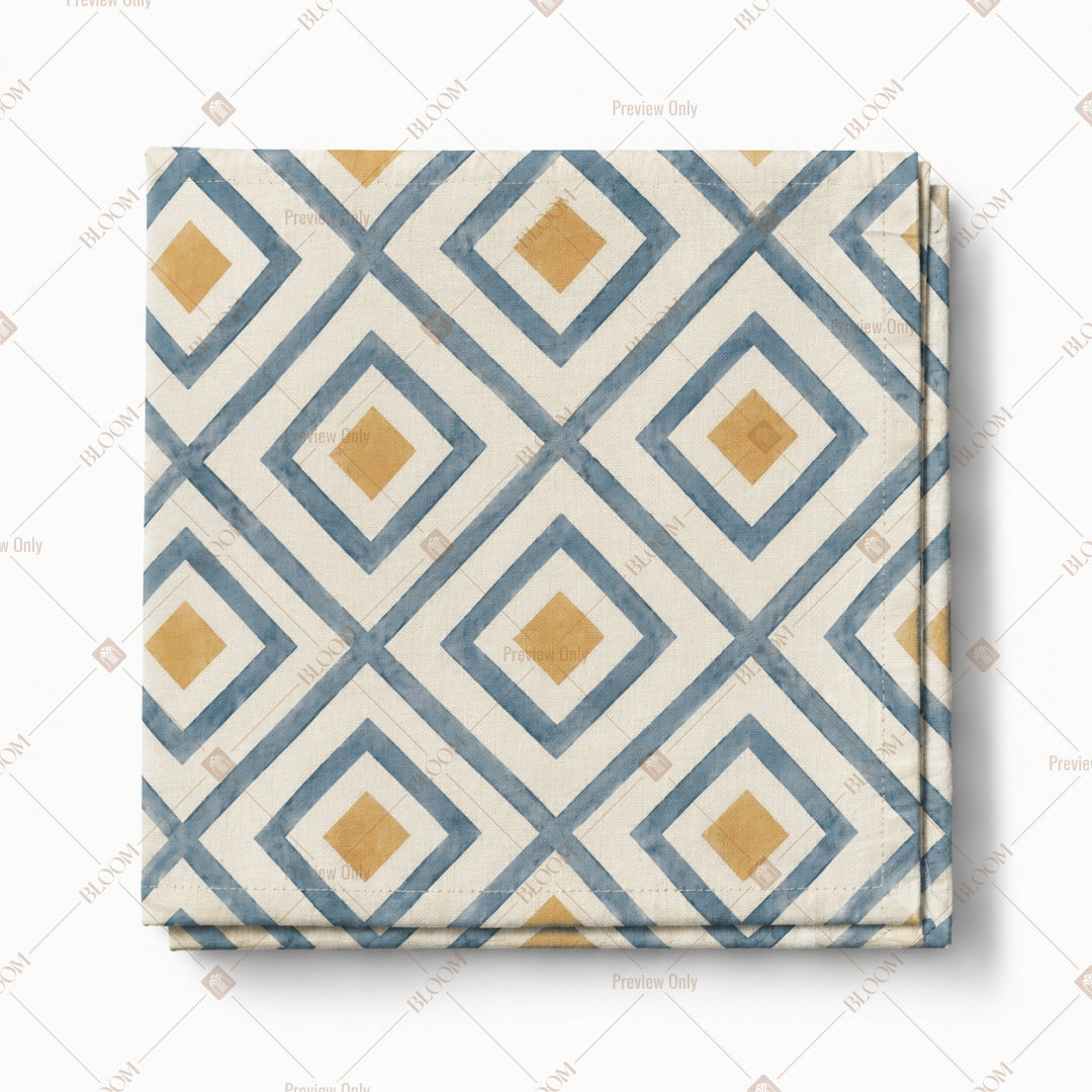 Blue Diamond Geometric Pattern Design