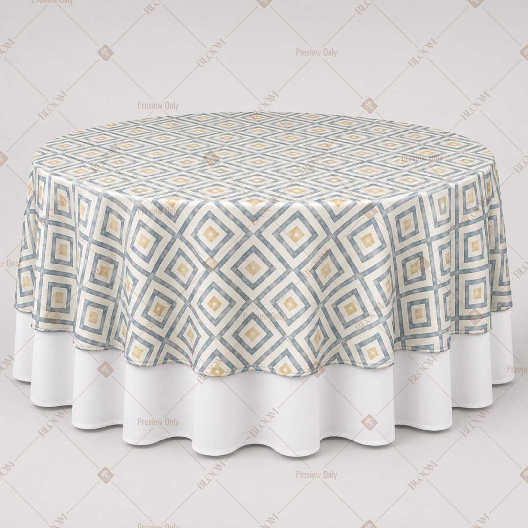 Ivory Geometric Block Print Table Overlay Pack of 6