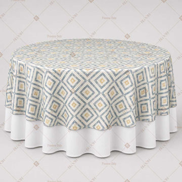 Ivory Geometric Block Print Table Overlay Pack of 6
