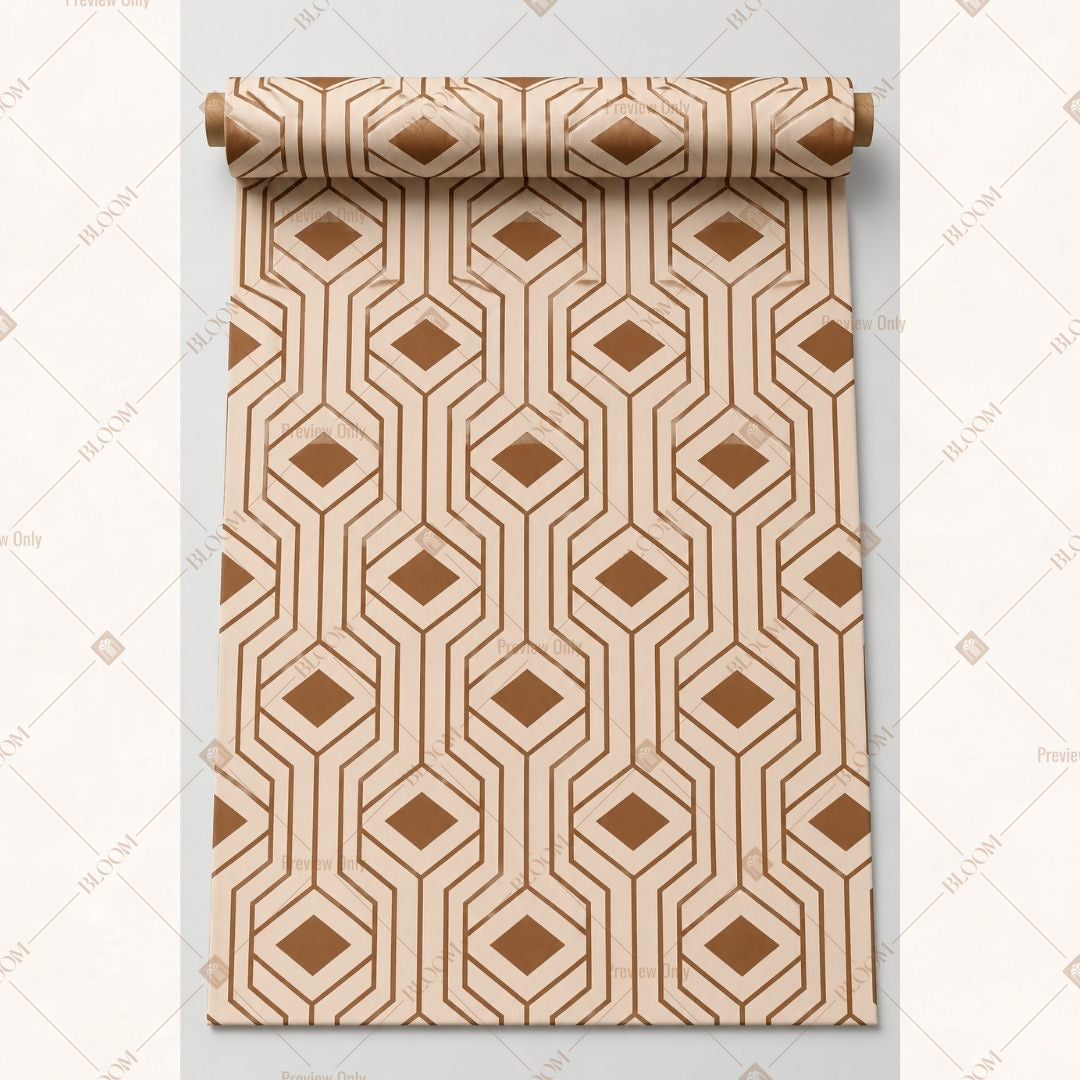 Beige Diamond Motif Fabric Roll Pack of 25