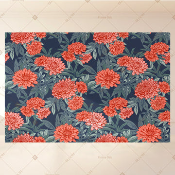 Coral Floral Pattern Portrait Rectangle Backdrop