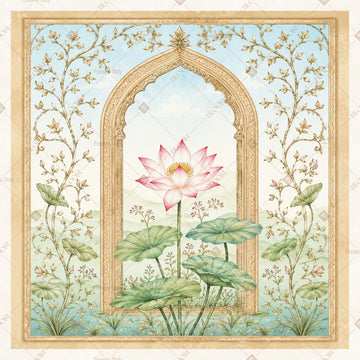 Elegant Palace Floral Arch Square Backdrop