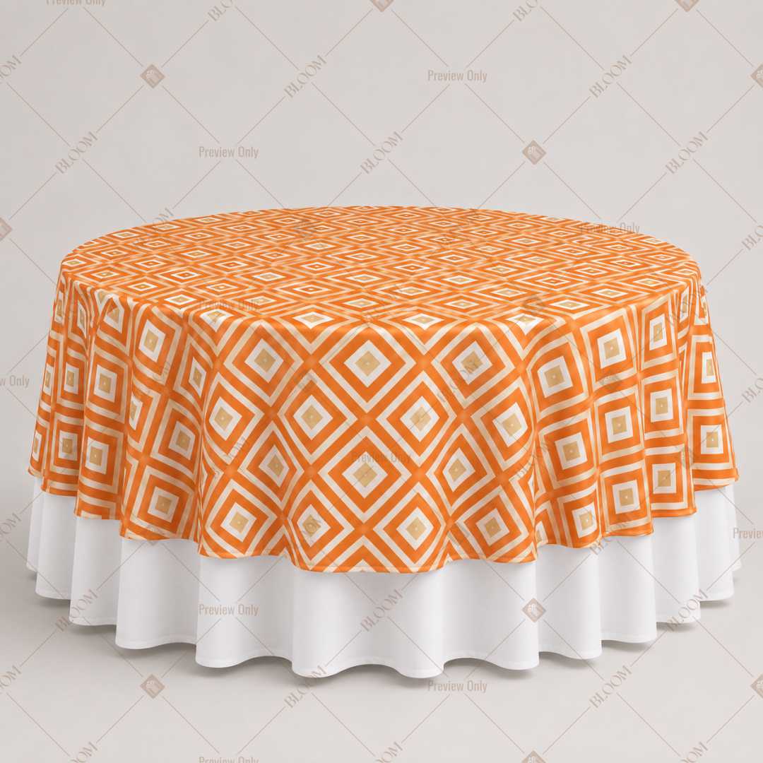 Orange Diamond Pattern Table Overlay Pack of 6