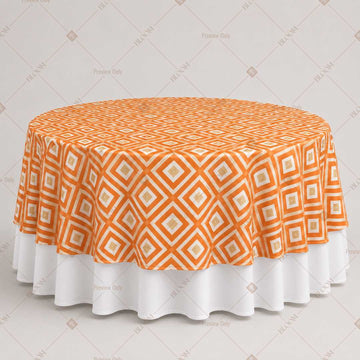 Orange Diamond Pattern Table Overlay Pack of 6