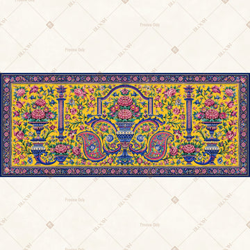 Royal Paisley Pattern Border Wide Backdrop