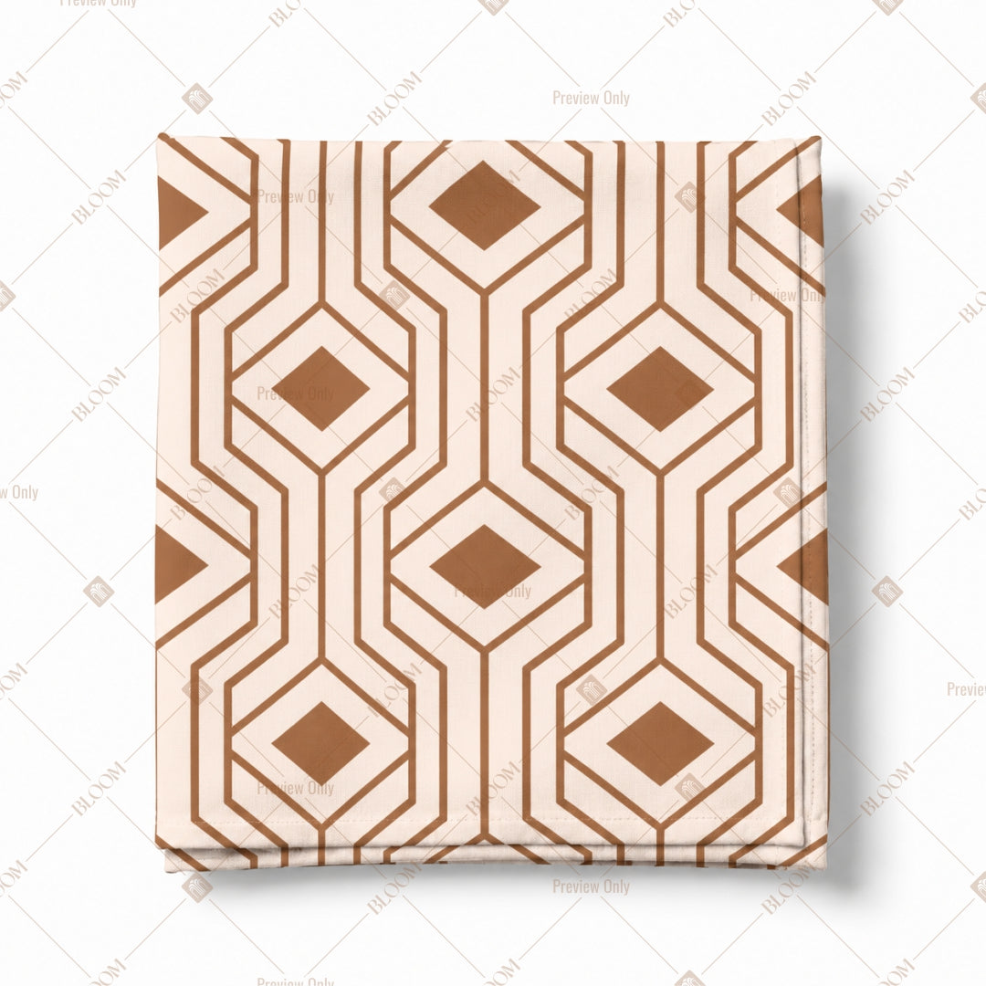 Beige Art Deco Geometric Pattern Design