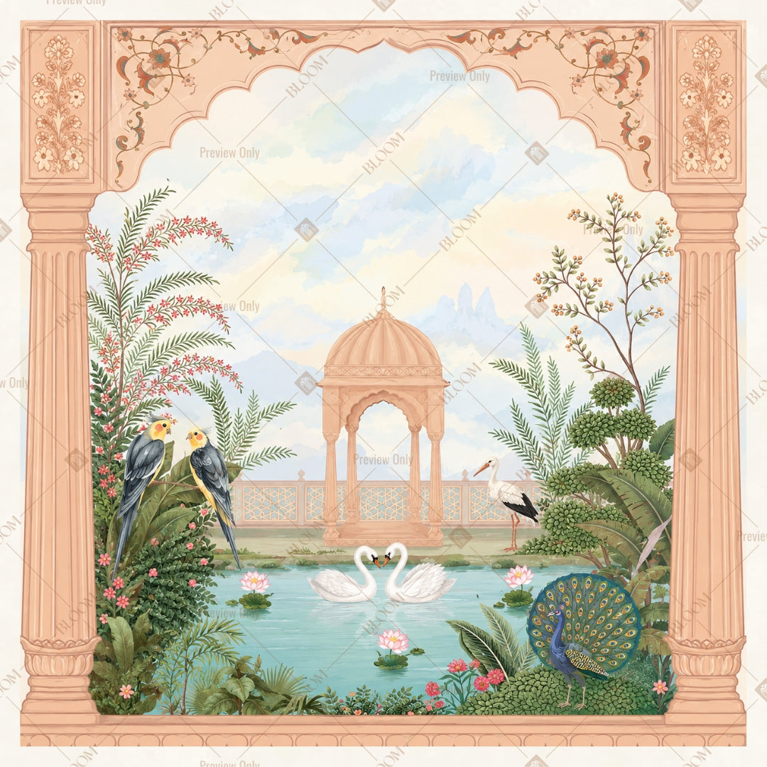 Peach Palace Pavilion Square Backdrop