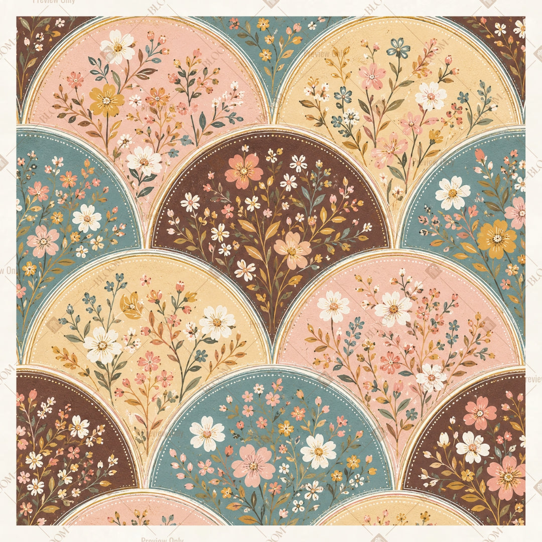 Vintage Scallop Pattern Square Backdrop