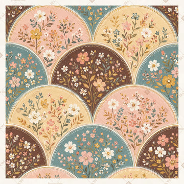 Vintage Scallop Pattern Square Backdrop