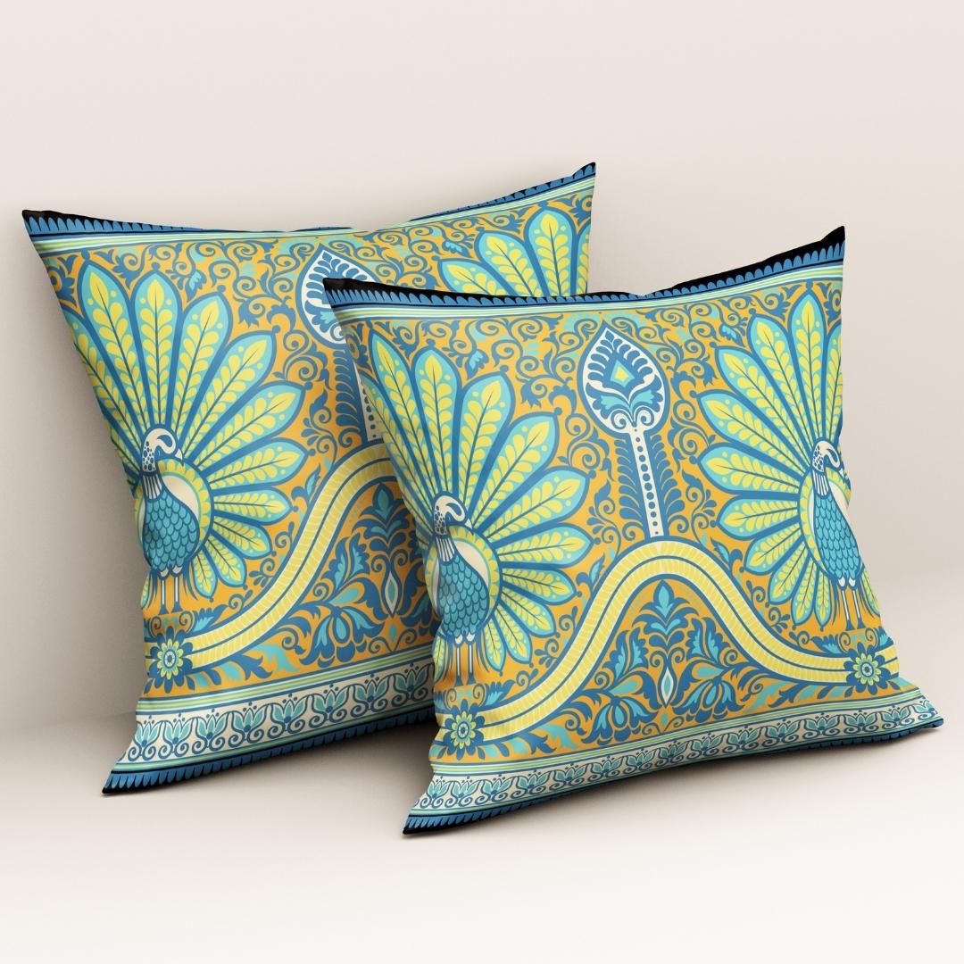 Royal Peacock Radiance: Cushion Cover - Pack of 12