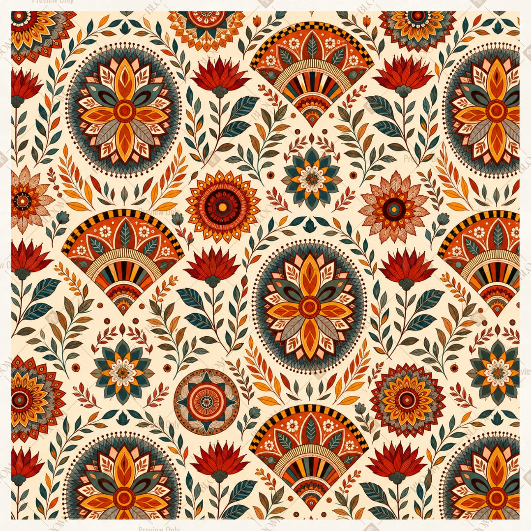 Heritage Mosaic Tile Pattern Square Backdrop