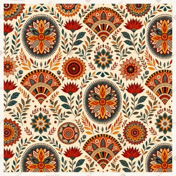Heritage Mosaic Tile Pattern Square Backdrop