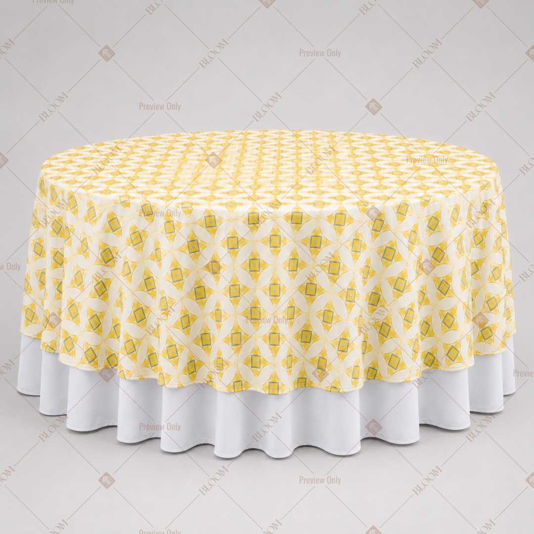 Yellow Diamond Trellis Table Overlay Pack of 6
