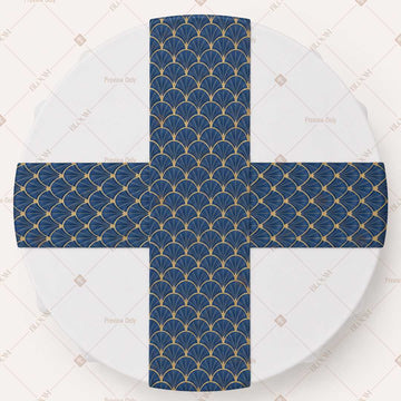 Navy Gold Trellis Table Runner Pack Of 12
