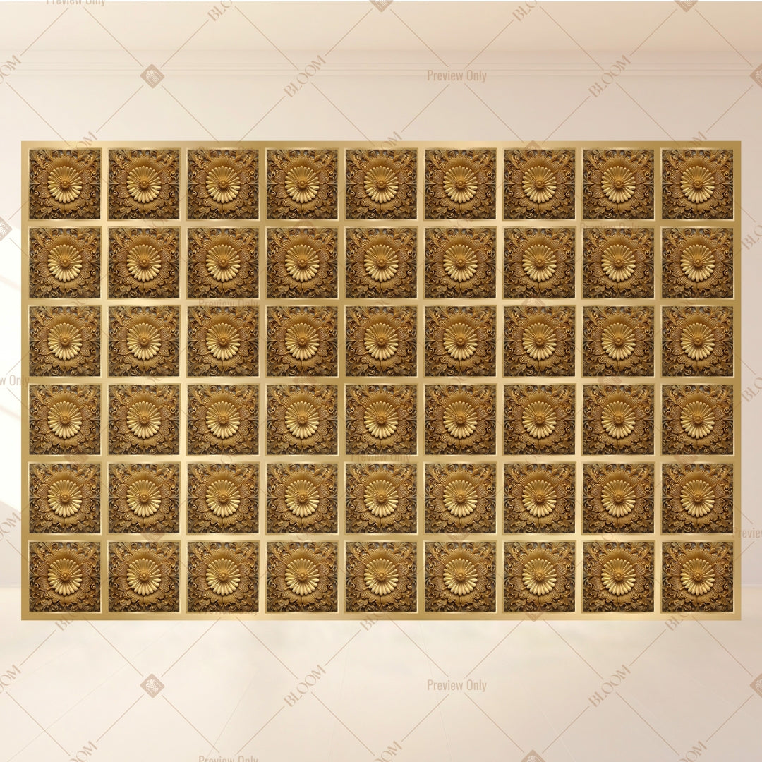 Gold Square Motif Portrait Rectangle Backdrop