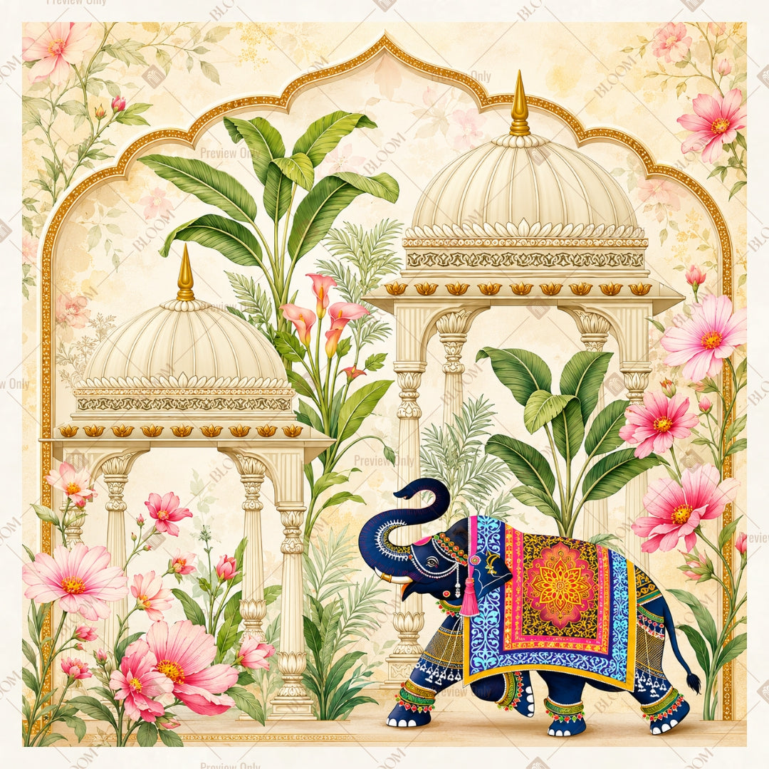 Peacock Palace Pavilion Square Backdrop