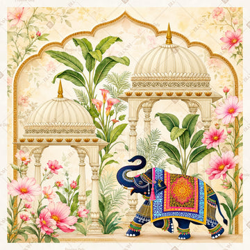 Peacock Palace Pavilion Square Backdrop