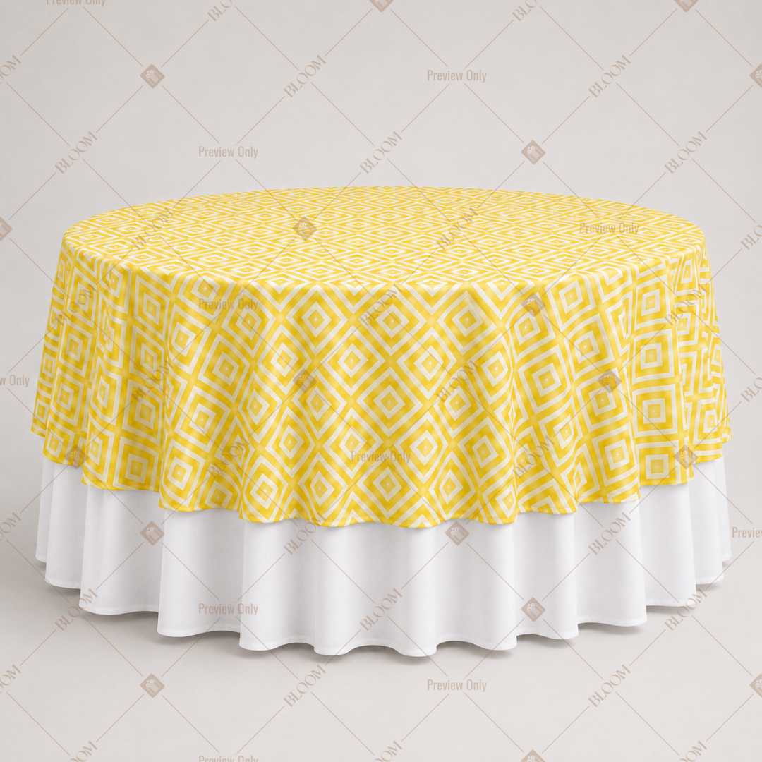 Soft Yellow Dot Pattern Table Overlay Pack of 6