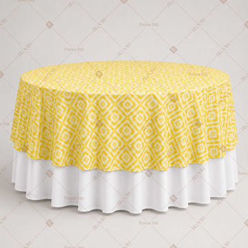 Soft Yellow Dot Pattern Table Overlay Pack of 6