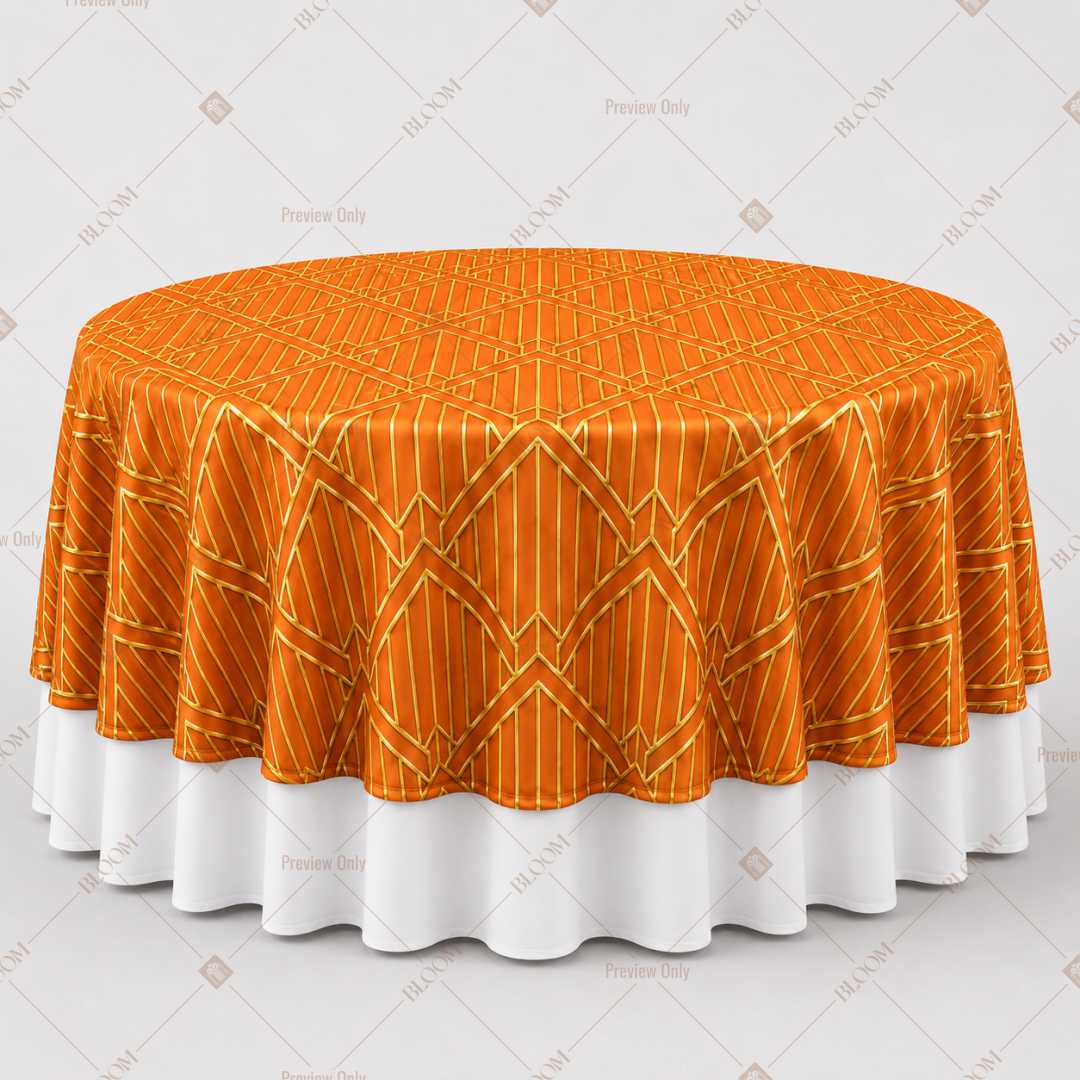 Orange Luxe Pattern Table Overlay Pack of 6