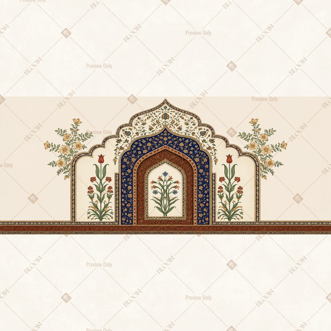 Royal Mughal Entrance Border Wide Backdrop