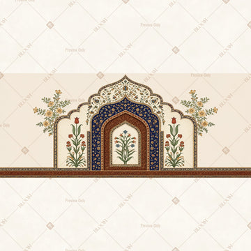 Royal Mughal Entrance Border Wide Backdrop