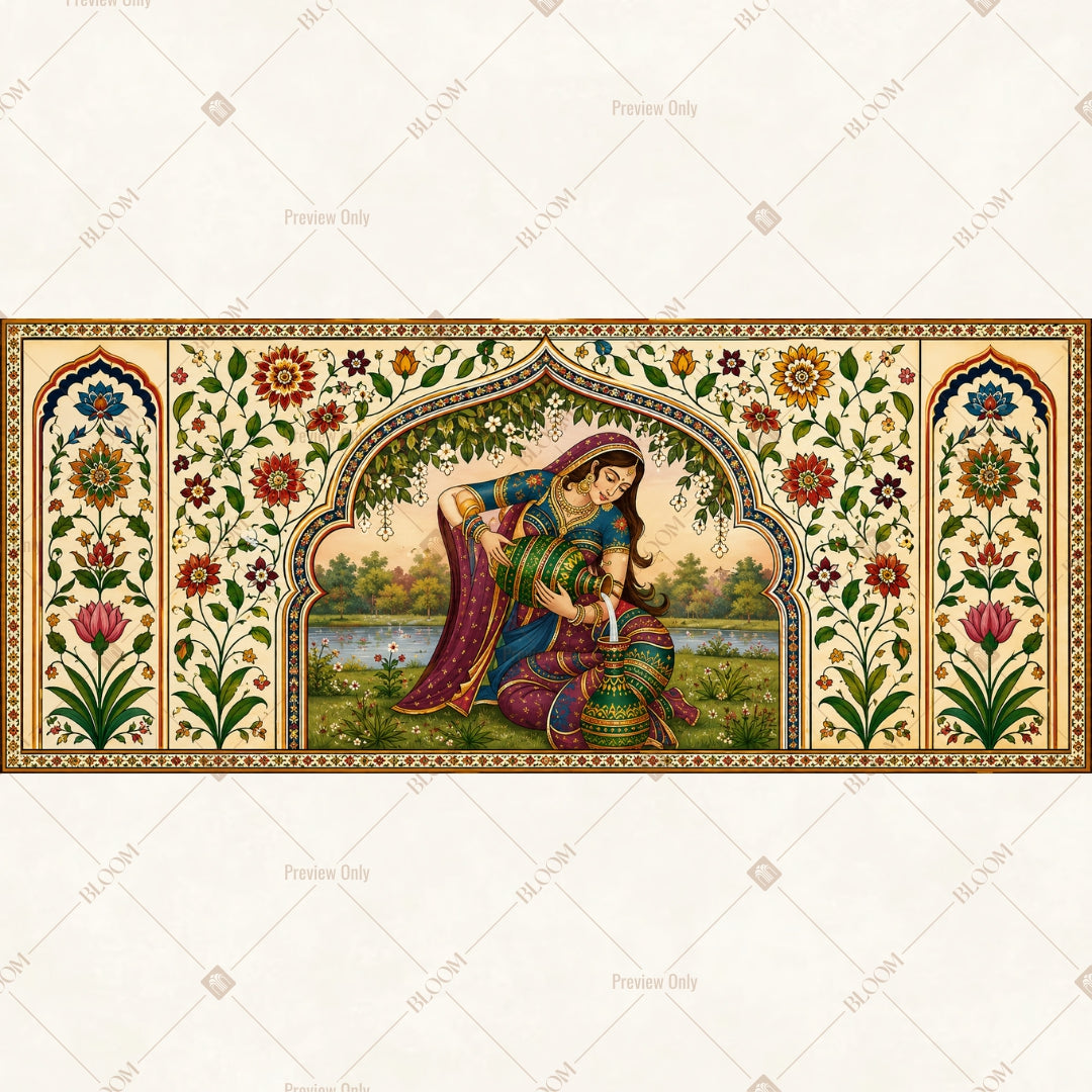 Peacock Palace Pavilion Border Wide Backdrop