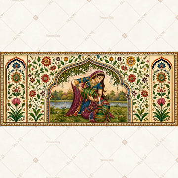 Peacock Palace Pavilion Border Wide Backdrop