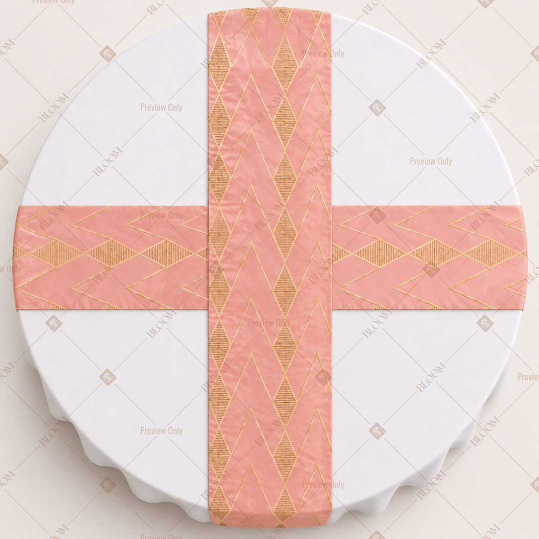 Blush Pink Gold Trellis Table Runner Pack Of 12