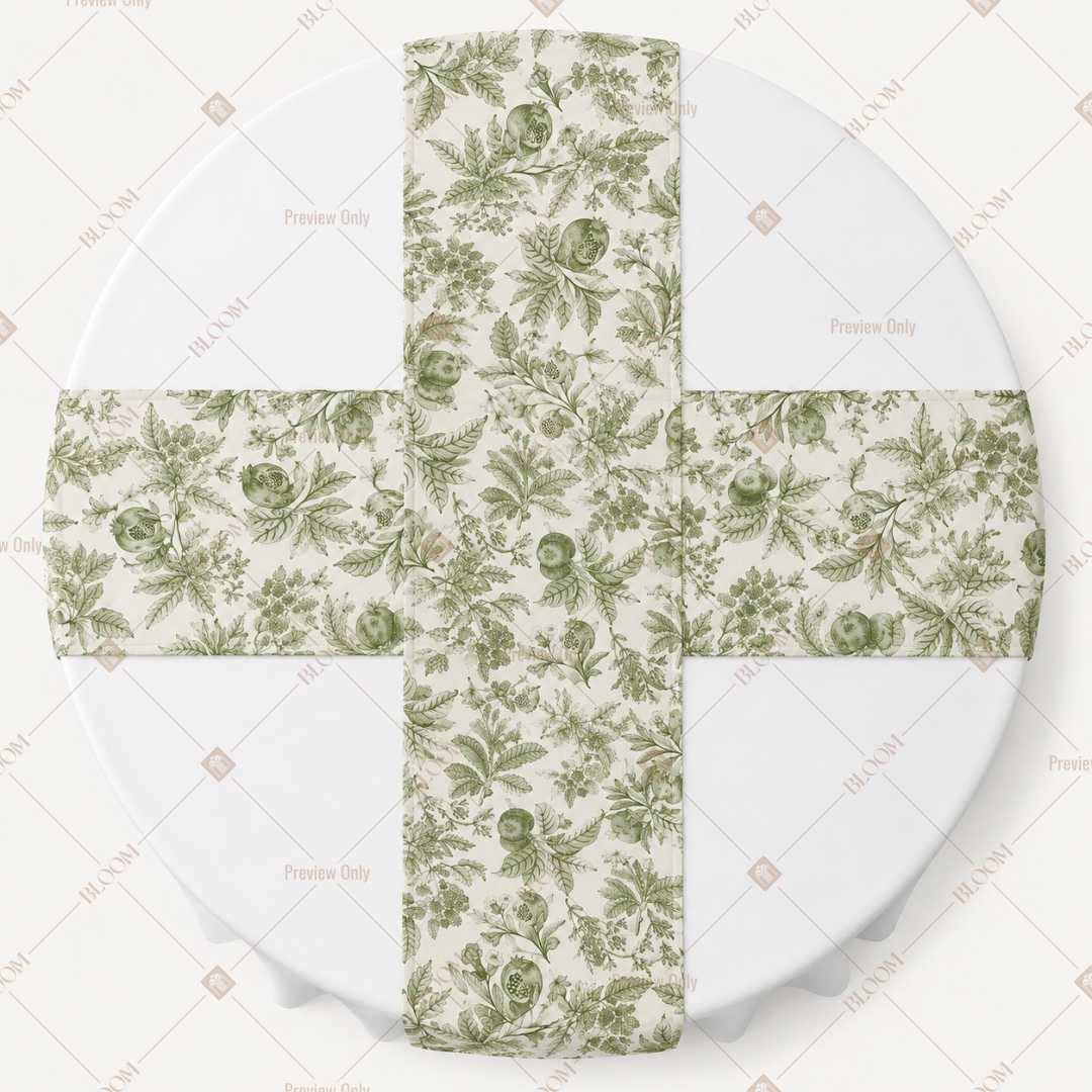 Sage Botanical Leaf Table Runner Pack Of 12