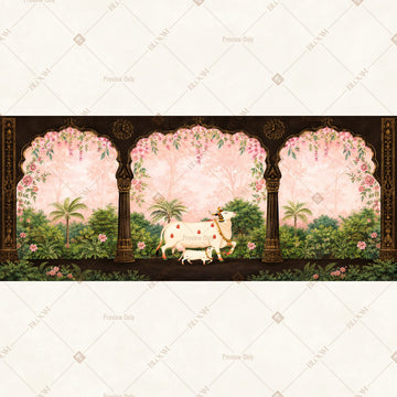 Cherry Blossom Tree Border Wide Backdrop