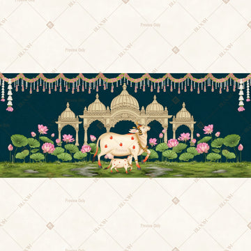 Royal Cow Garden Border Wide Backdrop