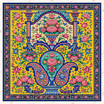 Royal Paisley Folk Pattern Square Backdrop