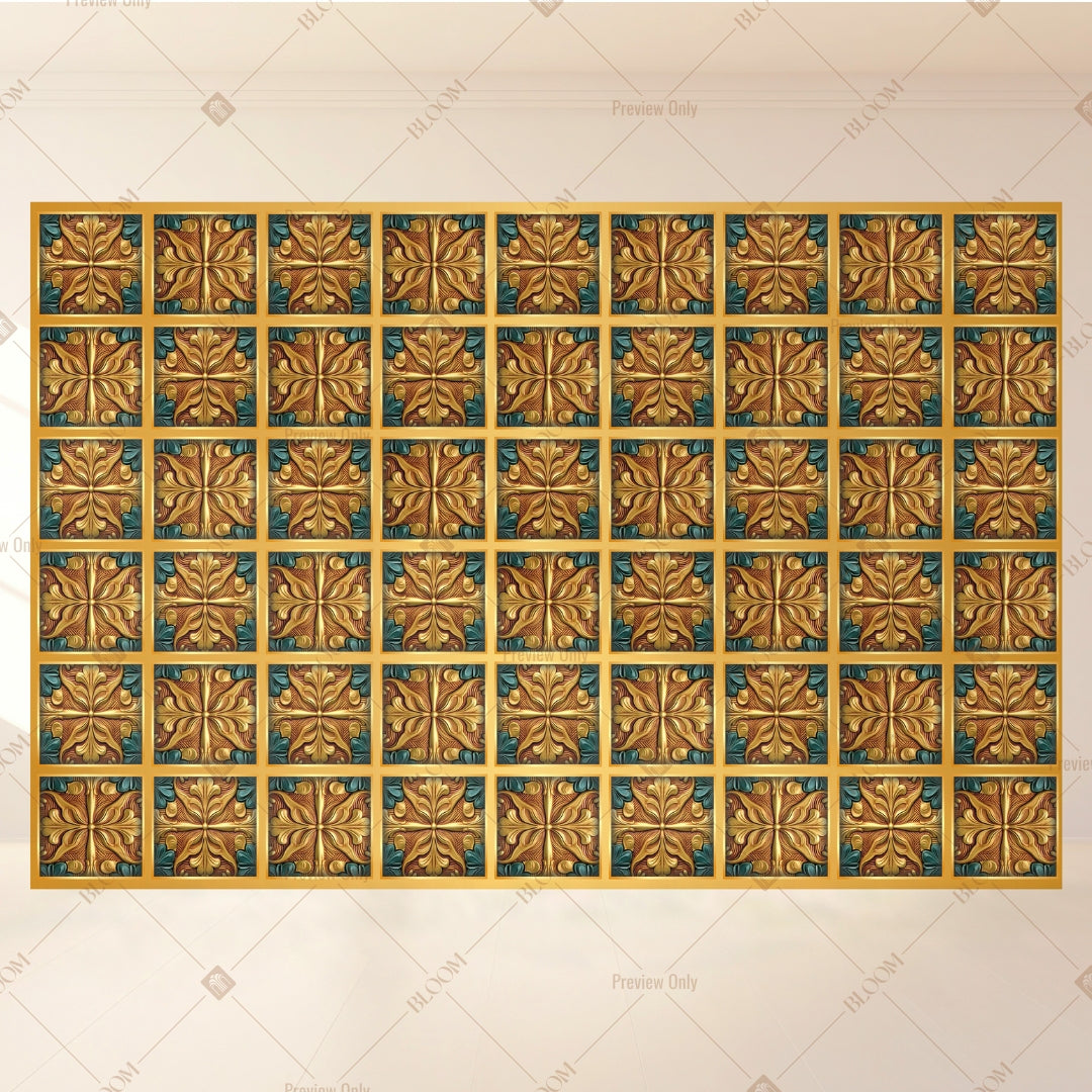 Green Gold Tile Portrait Rectangle Backdrop