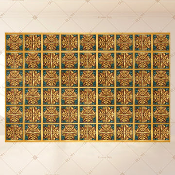 Green Gold Tile Portrait Rectangle Backdrop