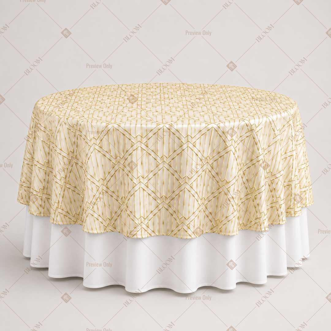 Ivory Gold Floral Table Overlay Pack of 6