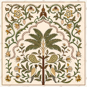 Heritage Palm Tree Pattern Square Backdrop