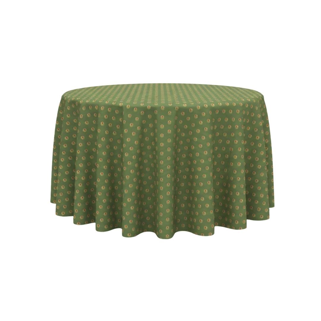 Green Polka Luxe Round Table Cover - Pack Of 6