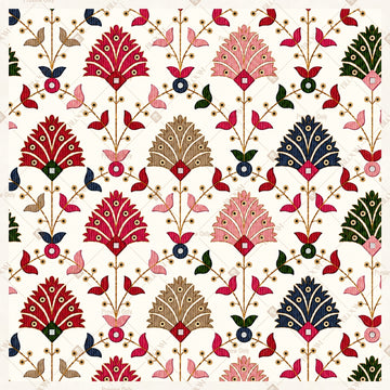 Floral Folk Art Pattern Square Backdrop